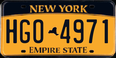 NY license plate HGO4971