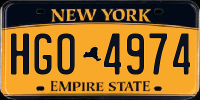 NY license plate HGO4974