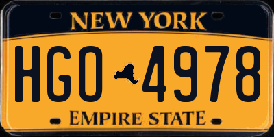 NY license plate HGO4978