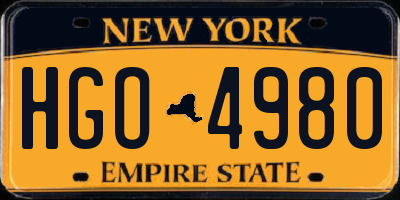 NY license plate HGO4980