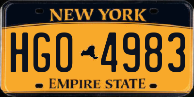 NY license plate HGO4983