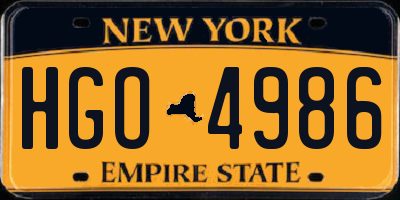 NY license plate HGO4986