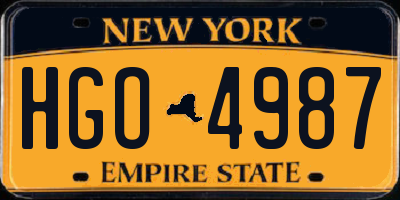 NY license plate HGO4987