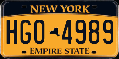 NY license plate HGO4989