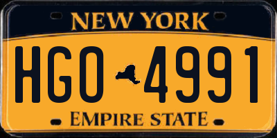 NY license plate HGO4991