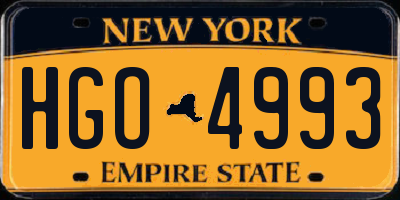 NY license plate HGO4993