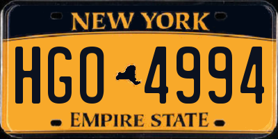 NY license plate HGO4994