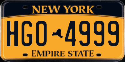 NY license plate HGO4999