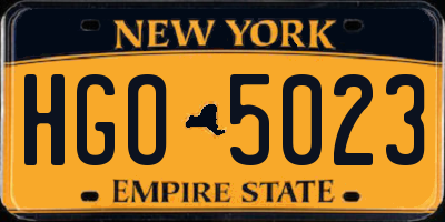 NY license plate HGO5023