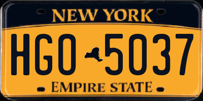 NY license plate HGO5037