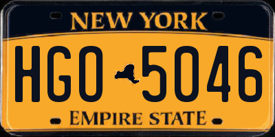 NY license plate HGO5046