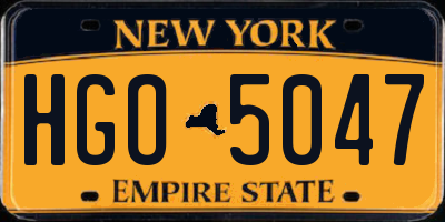 NY license plate HGO5047