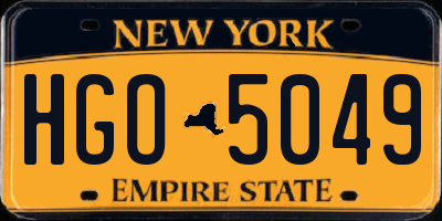 NY license plate HGO5049