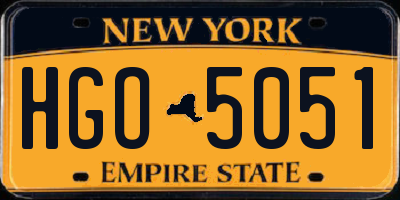 NY license plate HGO5051