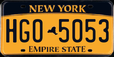 NY license plate HGO5053