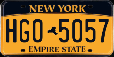 NY license plate HGO5057