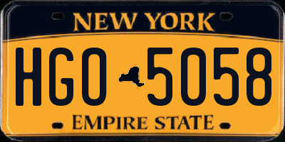 NY license plate HGO5058