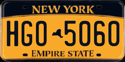 NY license plate HGO5060