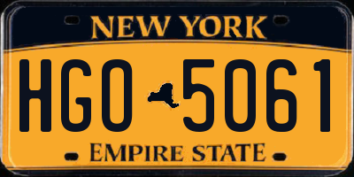 NY license plate HGO5061