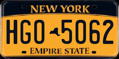 NY license plate HGO5062