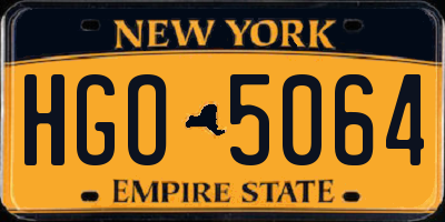 NY license plate HGO5064