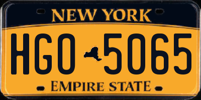 NY license plate HGO5065