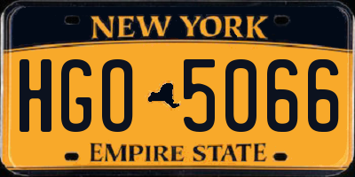 NY license plate HGO5066