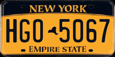 NY license plate HGO5067