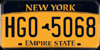 NY license plate HGO5068