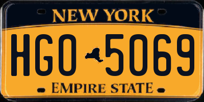 NY license plate HGO5069