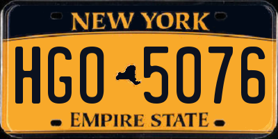 NY license plate HGO5076