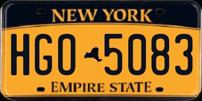 NY license plate HGO5083