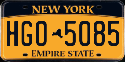 NY license plate HGO5085