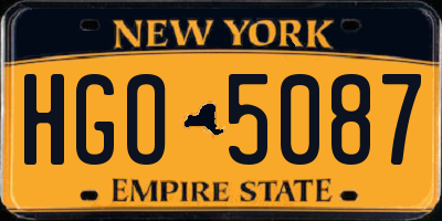 NY license plate HGO5087