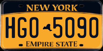 NY license plate HGO5090