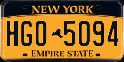 NY license plate HGO5094