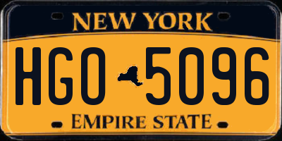 NY license plate HGO5096