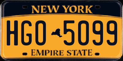 NY license plate HGO5099