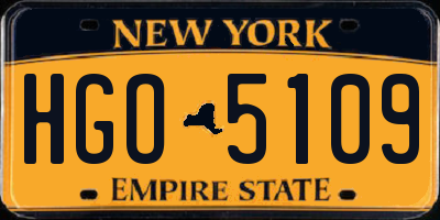 NY license plate HGO5109
