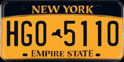 NY license plate HGO5110