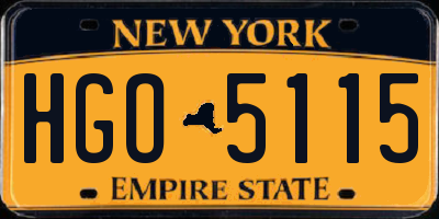 NY license plate HGO5115