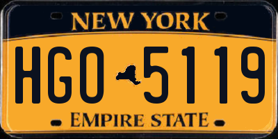 NY license plate HGO5119