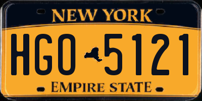 NY license plate HGO5121