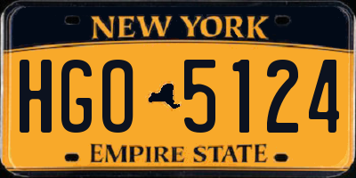 NY license plate HGO5124