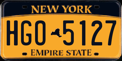 NY license plate HGO5127