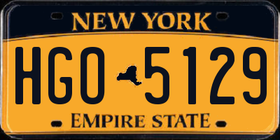 NY license plate HGO5129