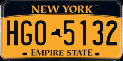 NY license plate HGO5132