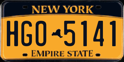 NY license plate HGO5141