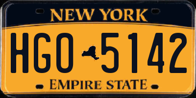 NY license plate HGO5142