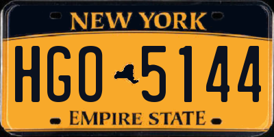 NY license plate HGO5144
